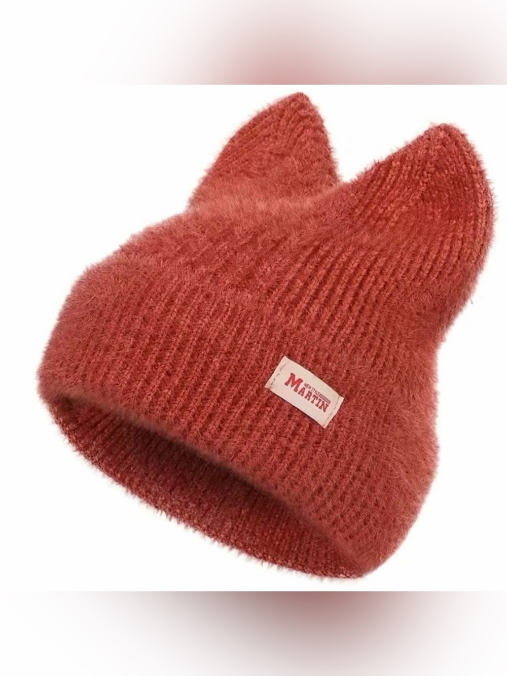 😻 Cute Orange Cat Beanie w Ears Warm Soft Knit Beanie